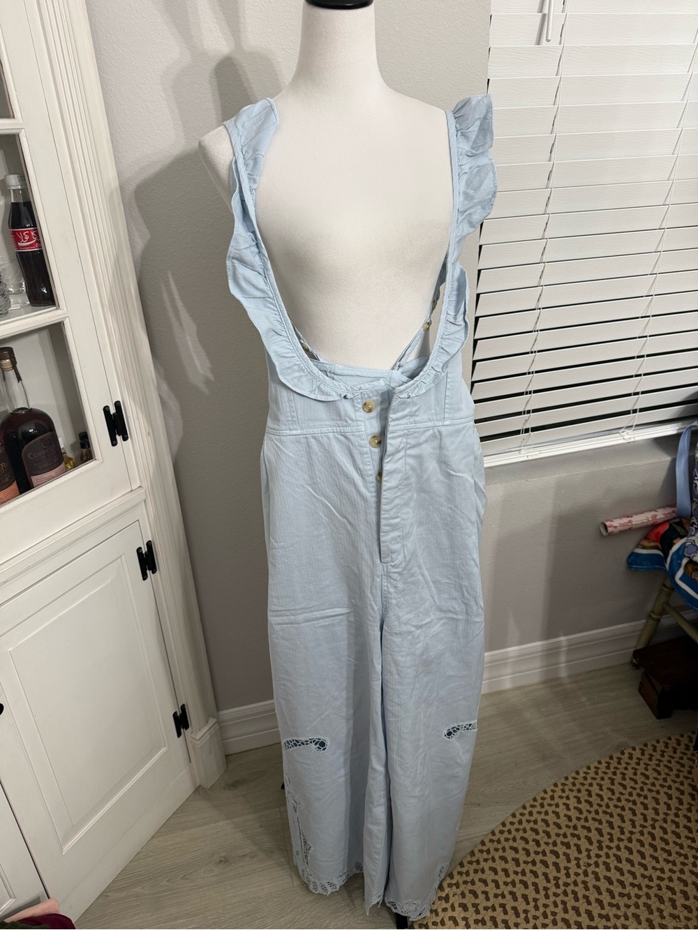 Anthropologie Eyelet Washed Overalls - Picture 2 of 7